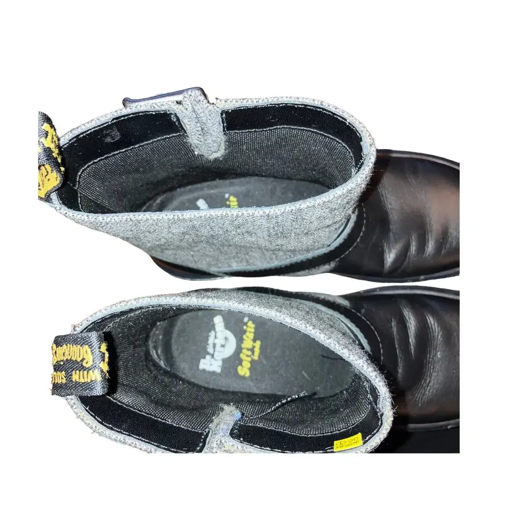 Dr. Martens Gayle Biker Boots with Houndstooth Black and White Tweed- EU 36 US 5